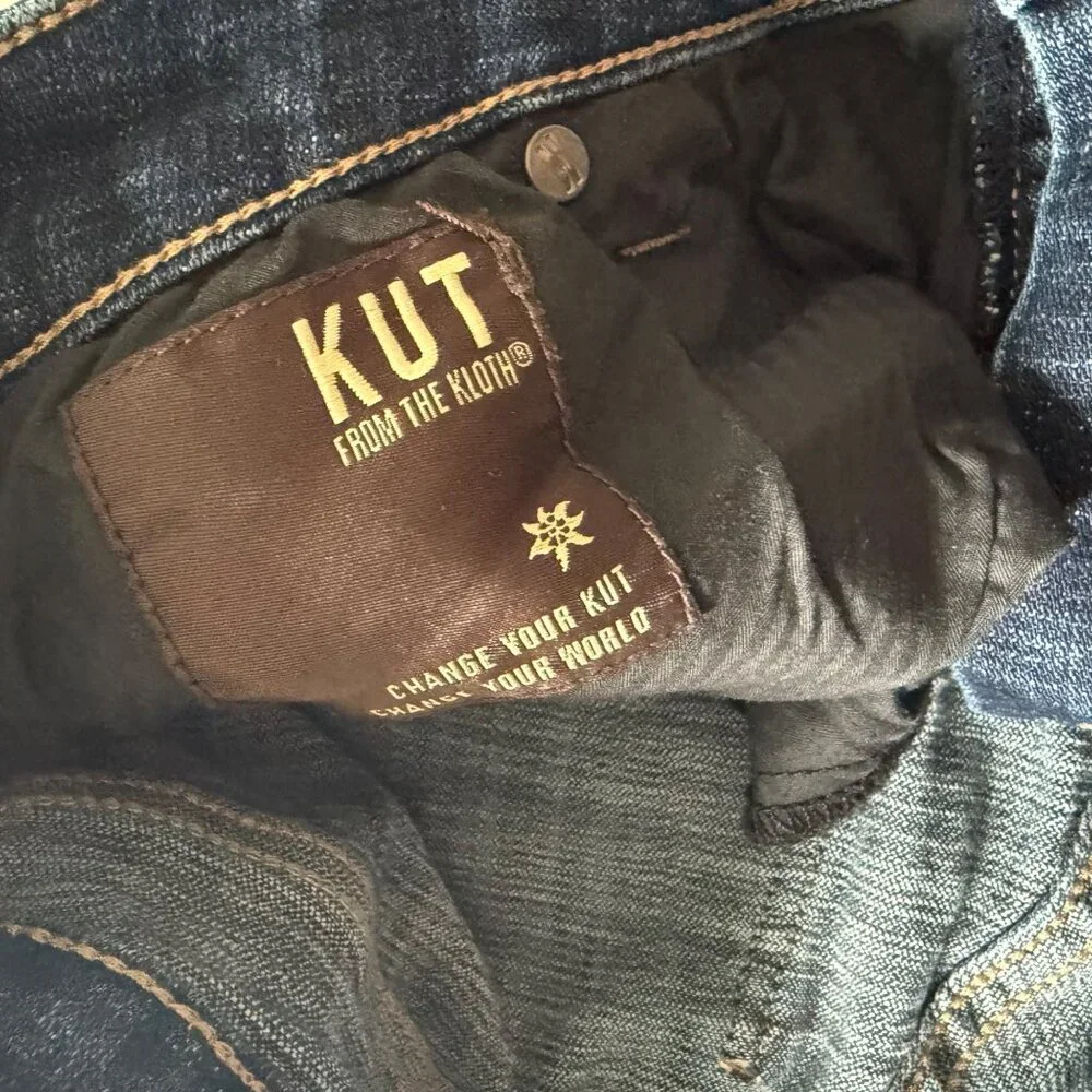 Kut From The Kloth Ankle Straight Leg Jeans Womens 14W Denim Casual Dark Wash - Picture 3 of 9
